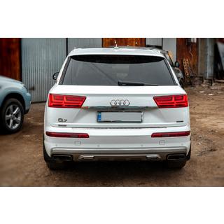 Modanatura cromata sopra la targa (acciaio inox) Audi Q7 2015–2026 foto 4