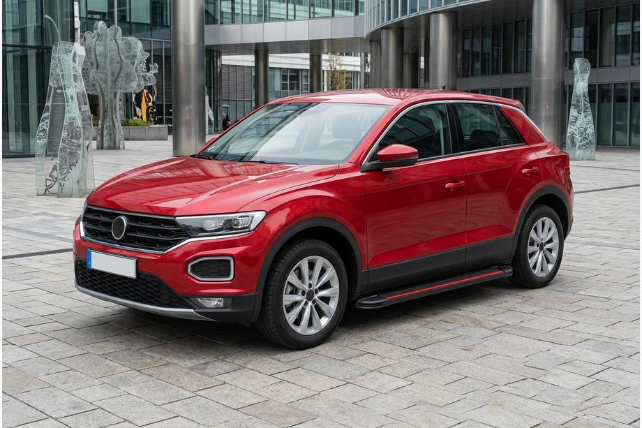 Volkswagen T-Roc 2017-2025 Pedane Laterali Maya Red (2 pz, Alluminio) Foto 1