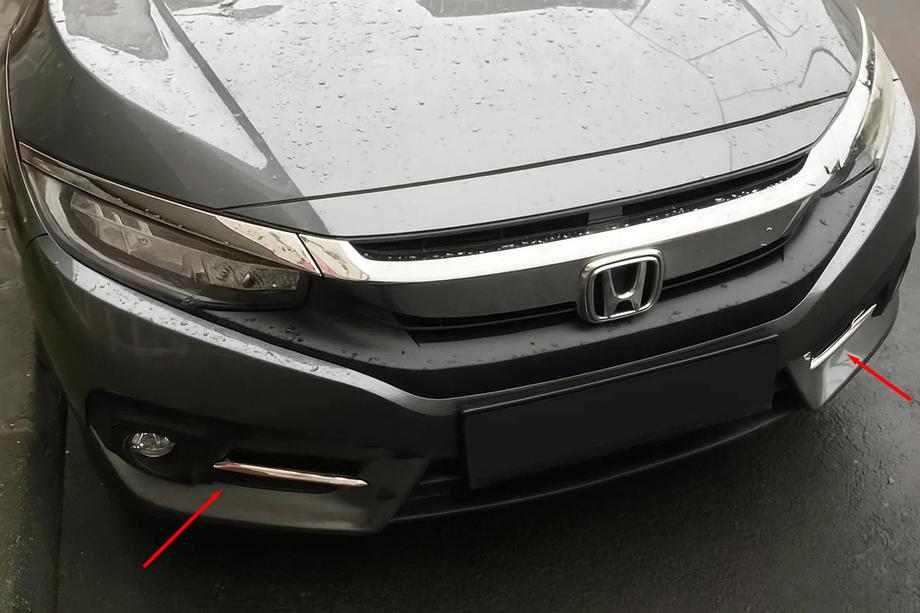 Honda Civic Sedan X 2016-2021 Coperture fari fendinebbia Carmos (2 pz, acciaio inox) Foto 1