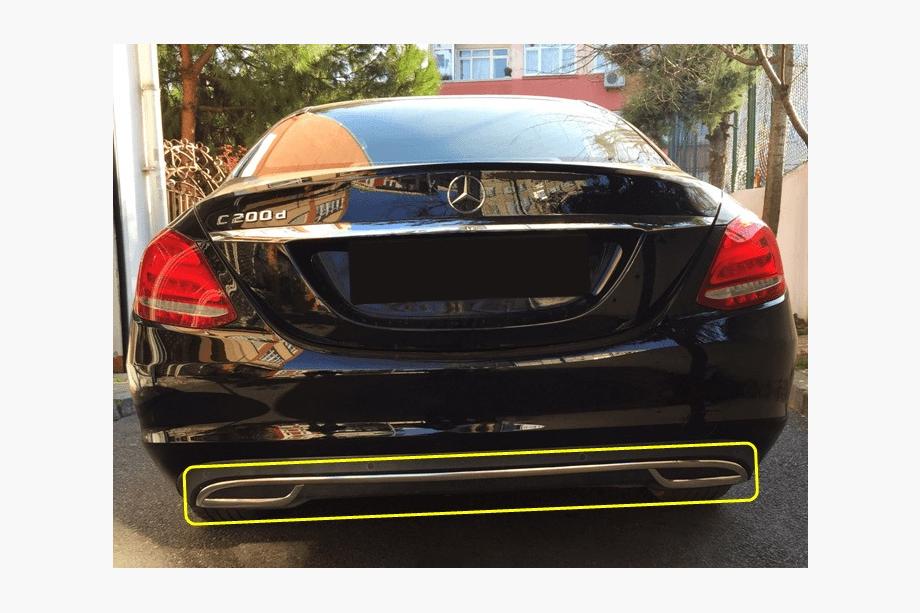 Mercedes C-class W205 2014-2021 Protezione bordo paraurti posteriore V2 acciaio inox Image