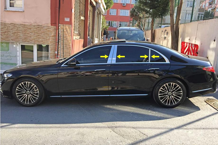 Mercedes S-class W223 2020- Coperture montanti in acciaio inox Image